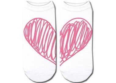 1 pair x pink heart ankle socks