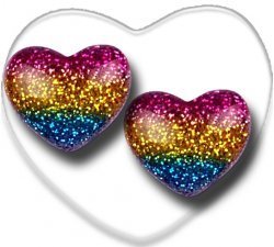 Rainbow heart shoelaces decorations 