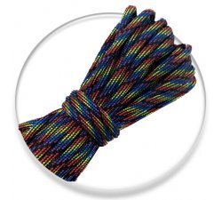 1 pair x black & multicolored paracord shoelaces
