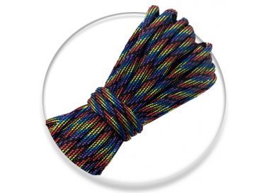 1 pair x black & multicolored paracord shoelaces