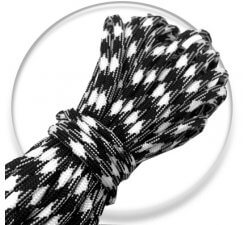 1 pair x black & white paracord shoelaces