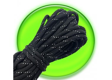1 pair x black reflective paracord shoelaces