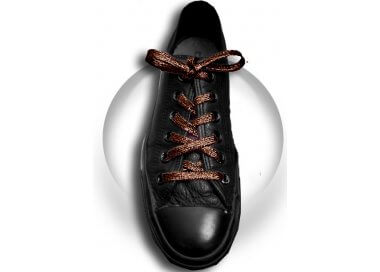 1 pair x copper brown glitter flat shoelaces