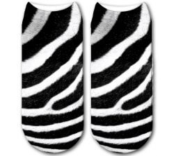 Zebra fur effect ankle socks