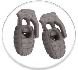 Grey grenades shoelaces stoppers