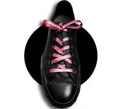 1 pair x copper pink glitter flat shoelaces