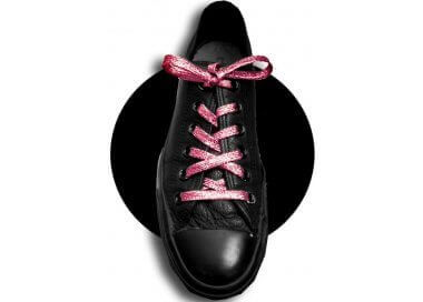 1 pair x copper pink glitter flat shoelaces