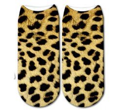 1 pair x leopard fur ankle socks