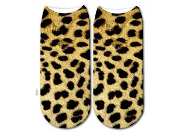 1 pair x leopard fur ankle socks