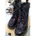 Black round glitter shoelaces