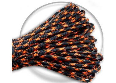 1 pair x black & orange round paracord shoelaces