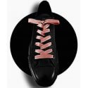 Pink nude thin satin shoelaces