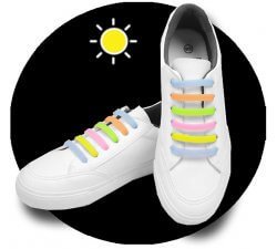 Flat no tie glow silicone shoelace : 5 colors