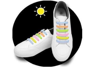 1 piece x flat no tie glow silicone shoelace : 5 colors