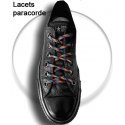 Beige, blue & black camo round paracord shoelaces