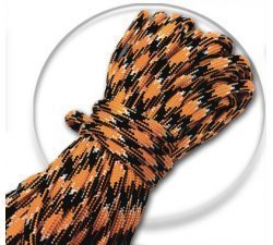 1 pair x orange & black & white paracord shoelaces
