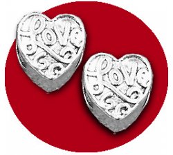 1 pair x metal heart shoelaces decorations