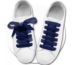 Navy velvet shoelaces