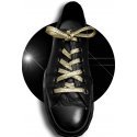 Champagne yellow glitter flat shoelaces