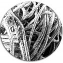 Round silver glitter shoelaces