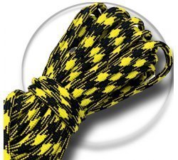1 pair x black & yellow paracord shoelaces