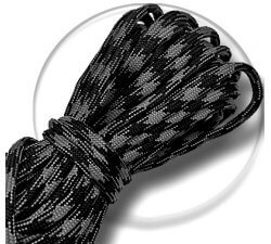 1 pair x black & steel grey paracord shoelaces