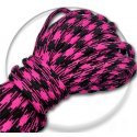 Black & fushia pink round paracord shoelaces