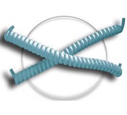 1 pair x light blue no-tie elastic spring shoelaces