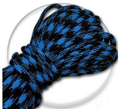 Black & azure blue paracord shoelaces