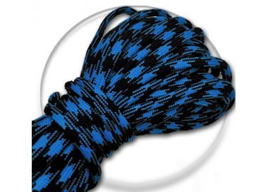 1 pair x black & azure blue paracord shoelaces