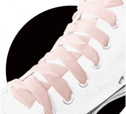 Powder pink velvet shoelaces