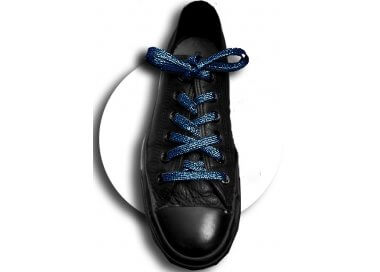 1 pair x midnight blue glitter flat shoelaces