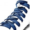 Midnight blue glitter flat shoelaces