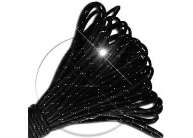 1 pair x black with silver glitter paracord shoelaces