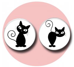 1 pair x stylized cats duo shoelaces décorations