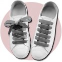 Grey velvet shoelaces