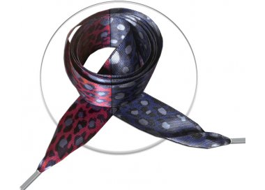 1 pair x red or blue panther satin wide shoelaces