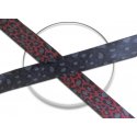 Red or blue leopard wide satin shoelaces