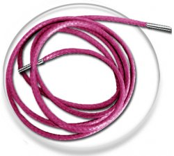 Fuchsia pink wax shoelaces