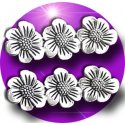 Set of 2 silver flowers bar decorations