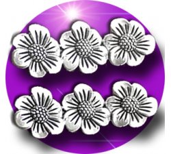 1 pair x silver flowers bar decorations
