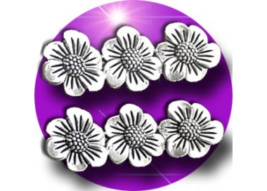 1 pair x silver flowers bar decorations