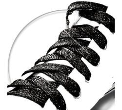 1 pair x black glitter flat shoelaces