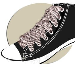 1 pair x coffee brown houndstooth wide shoelaces
