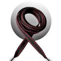 Black shoelaces red stitched