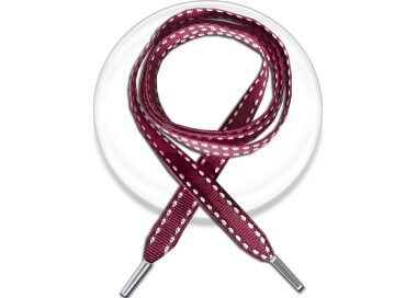 1 pair x burgundy shoelaces white stitching