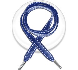 1 pair x blue shoelaces white stitching