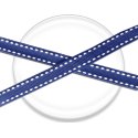 Blue shoelaces with white stitching