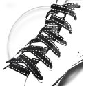 Black white stitched shoelaces