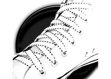 1 pair x white shoelaces black stitching